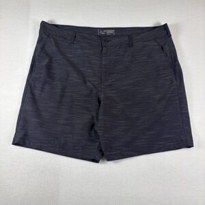 George Mens Performance Shorts 2XL 44-46 Charcoal Grey Micro Stripe Golf Casual